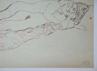 Gustav KLIMT (d’après) - Dessin érotique, 1979 - Lithographie offset signée 2