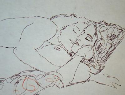Gustav KLIMT (d’après) - Dessin érotique, 1979 - Lithographie offset signée 2
