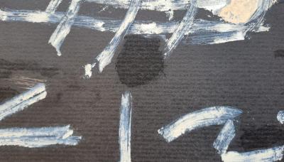Antoni Tapiès - Crâne renversé, 1986 - Lithographie originale en couleur 2