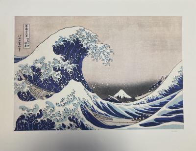 Katsushika HOKUSAI - Sous la grande vague au large de la côte à Kanagawa - estampe 2