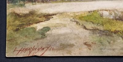 Henri-Joseph Harpignies, Paysage, aquarelle signée, vers 1878 2