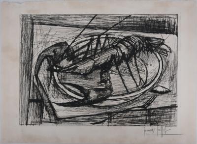 Bernard BUFFET - Le homard breton, Gravure originale signée