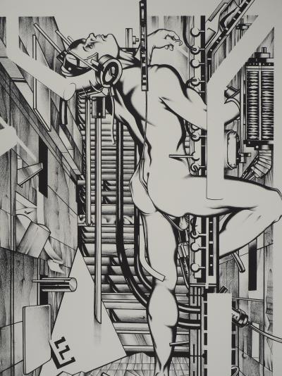 Francisco MELO: Futuristic Nude - Original signed lithograph 2