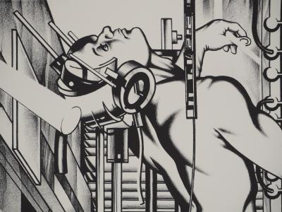 Francisco MELO: Futuristic Nude - Original signed lithograph 2