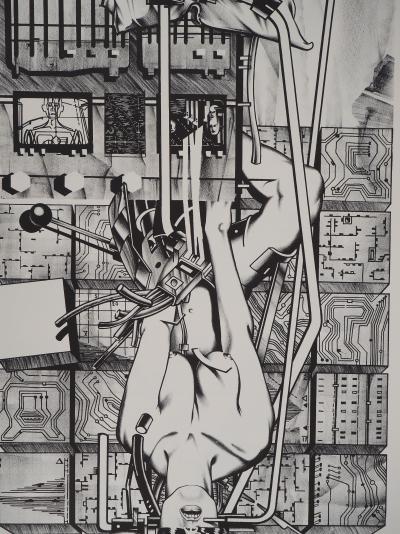 Francisco MELO: Futuristic Female Nude - Original signed lithograph 2