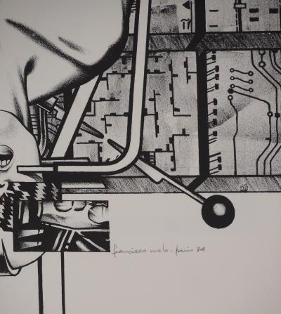 Francisco MELO: Futuristic Female Nude - Original signed lithograph 2