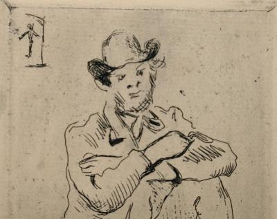 Paul Cézanne: Portrait of Armand Guillaumin with a Hanged Man - Original Engraving 2