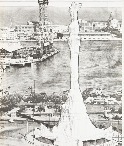 CHRISTO : Vue sur le fleuve - Affiche originale d’époque 2