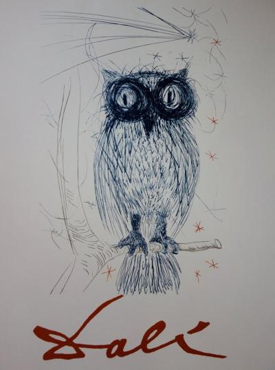 Salvador DALI : La Chouette Bleue - Lithographie signée 2