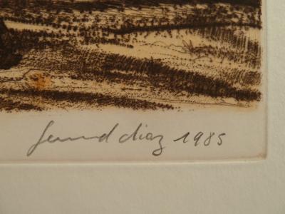Gerard DIAZ: The Wind - Original signed engraving 2