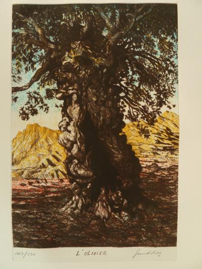 Gerard DIAZ: The Olive Tree - Original signed engraving 2
