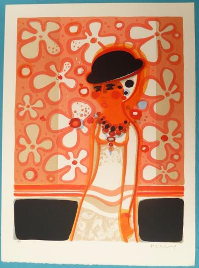 Frédéric MENGUY: Young Woman with a Hat - Original signed lithograph 2