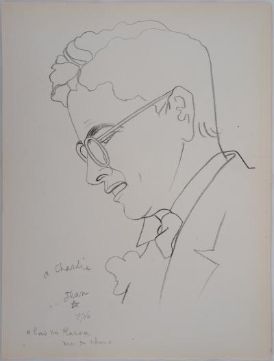 Jean COCTEAU (d’après) : Portrait de Charlie Chaplin - Lithographie signée 2