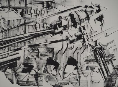 Francisco MELO: Futurist Composition - Original signed lithograph 2