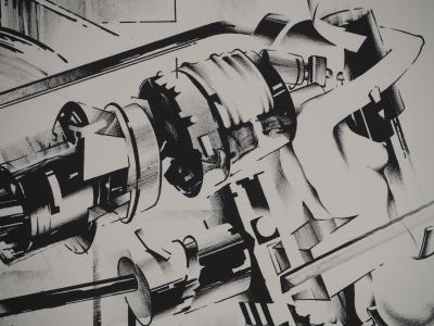 Francisco MELO: Futurist Composition - Original signed lithograph 2