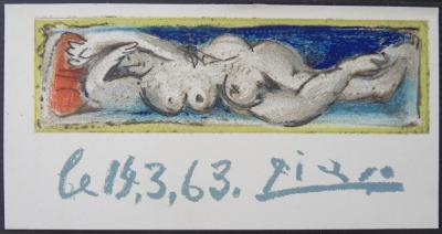 Pablo Picasso: Small Reclining Nude - Signed Lithograph 2