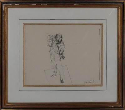 Claude WEISBUCH - Le violoniste, dessin original signé 2