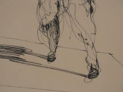 Claude WEISBUCH - Le violon en marche, dessin original signé 2