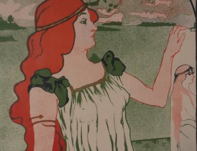 Gustave MARIE - La peintre et l’amatrice d’estampe, Lithographie originale signée 2