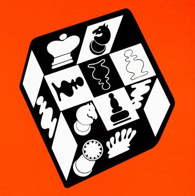 Victor VASARELY : Jeu d’échecs rouge - Affiche originale 2