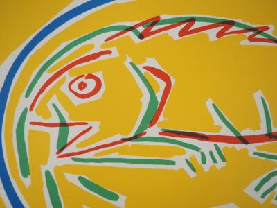Robert LLIMOS: Fish and Cat - Original signed lithograph 2