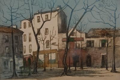 Gen PAUL (Paul TRELADE )  : La place du Tertre - Gravure originale signée 2