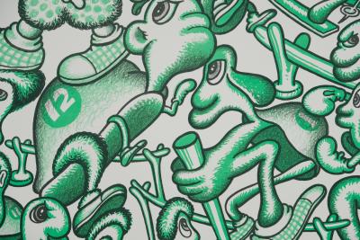 Peter Saul: Olympic Athletes - Original signed lithograph 2