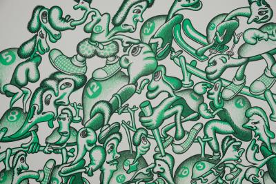 Peter Saul: Olympic Athletes - Original signed lithograph 2