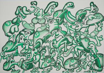 Peter Saul: Olympic Athletes - Original signed lithograph 2