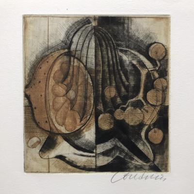 Brigitte COUDRAIN - Composition aux fruits - Gravure originale signée 2