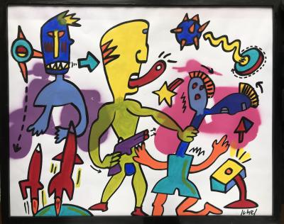 Jean-Luc JUHEL - Sans titre 2016 - Acrylique et aérosol signée 2