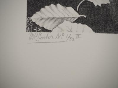 Maurits Cornelis Escher : Automne et carpe, Fac-similé du bois gravé original, 450ex 2
