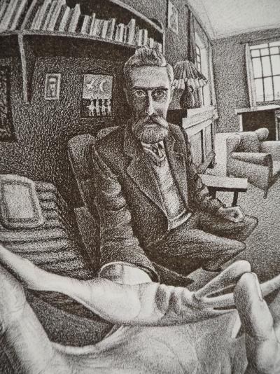Maurits Cornelis Escher : Main avec globe réfléchissant, Fac-similé du bois gravé original, 450ex 2