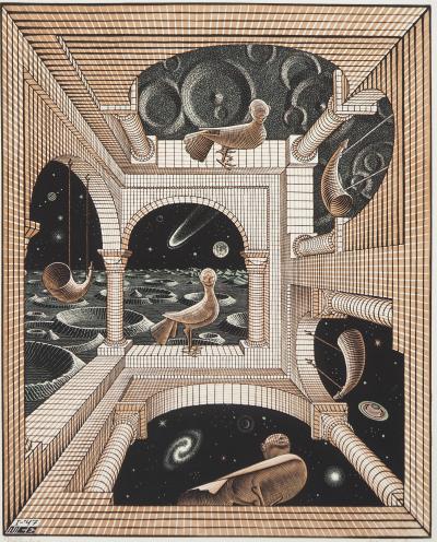 Maurits Cornelis Escher : Métaphysique, Fac-similé du bois gravé original, 450ex