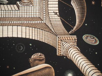 Maurits Cornelis Escher : Métaphysique, Fac-similé du bois gravé original, 450ex 2