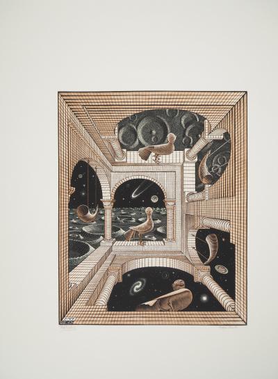 Maurits Cornelis Escher : Métaphysique, Fac-similé du bois gravé original, 450ex 2