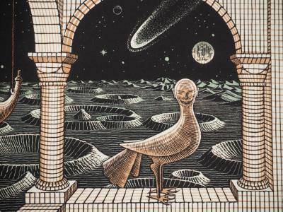 Maurits Cornelis Escher : Métaphysique, Fac-similé du bois gravé original, 450ex 2