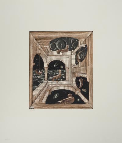 Maurits Cornelis Escher : Métaphysique, Fac-similé du bois gravé original, 450ex 2