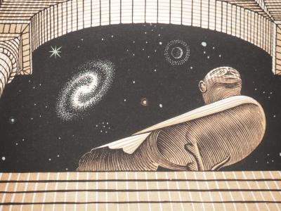 Maurits Cornelis Escher : Métaphysique, Fac-similé du bois gravé original, 450ex 2