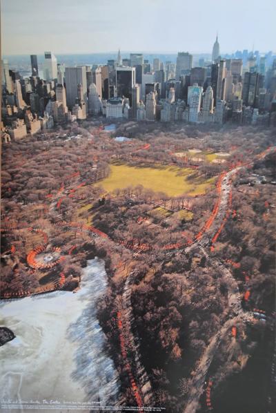 Christo et Jeanne-Claude - Vue aérienne de Central Park, New York, 2005 - Lithographie offset 2