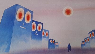 Jean-Michel Folon (d’après) - Les enchaînés, 1971 - Impression d’art signée 2