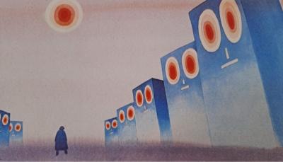 Jean-Michel Folon (d’après) - Les enchaînés, 1971 - Impression d’art signée 2