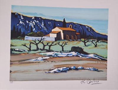 Jean-Claude Quilici - Paysage des Alpilles - Lithographie originale signée 2