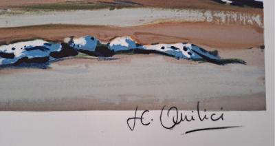 Jean-Claude Quilici - Paysage des Alpilles - Lithographie originale signée 2