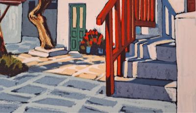 Jean-Claude Quilici - Place aux oliviers - Lithographie originale signée 2