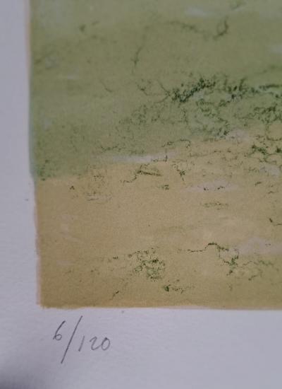 René Genis -  Barque sur la grève - Lithographie originale signée 2