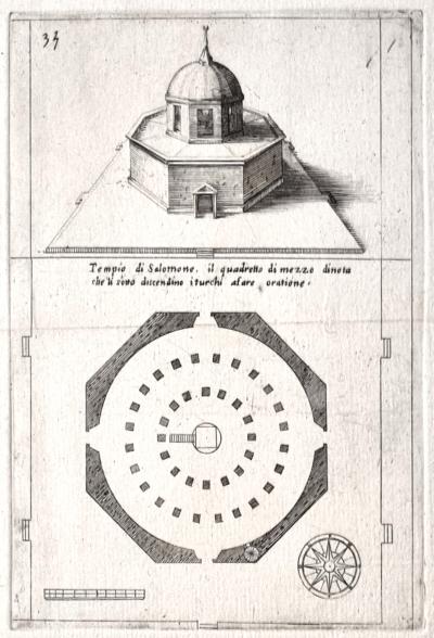 Jacques Callot (d’après), Le Temple de Salomon, gravure 1620 2