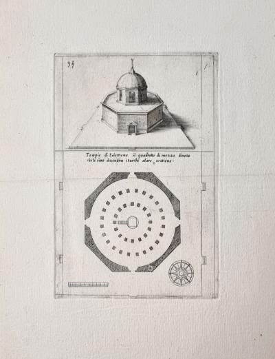 Jacques Callot (d’après), Le Temple de Salomon, gravure 1620 2