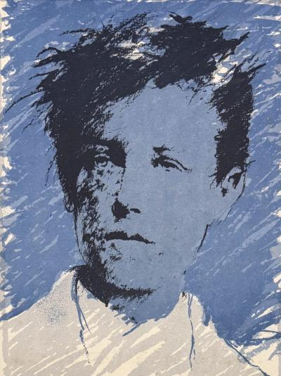 Ernest PIGNON-ERNEST  - Portrait de Rimbaud, 1986 - Lithographie signée au crayon et numérotée 2