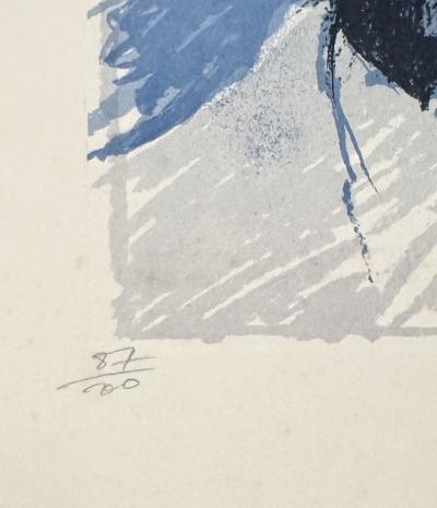 Ernest PIGNON-ERNEST  - Portrait de Rimbaud, 1986 - Lithographie signée au crayon et numérotée 2